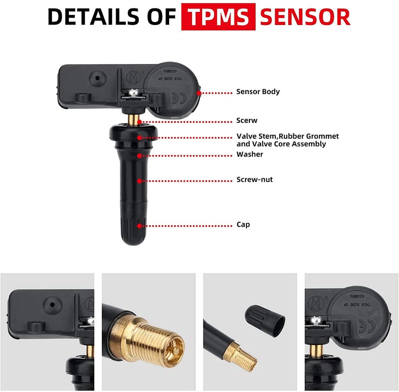 SEINECA 56029398AB 433MHz Tire Pressure Monitoring System(TPMS) Sensor Compatible with Jeep Grand Cherokee Wrangler Dodge Charger Challenger Journey Chrysler Town Country FIAT 500 Ram 1500 2500 3500 4500 5500 - Image 4